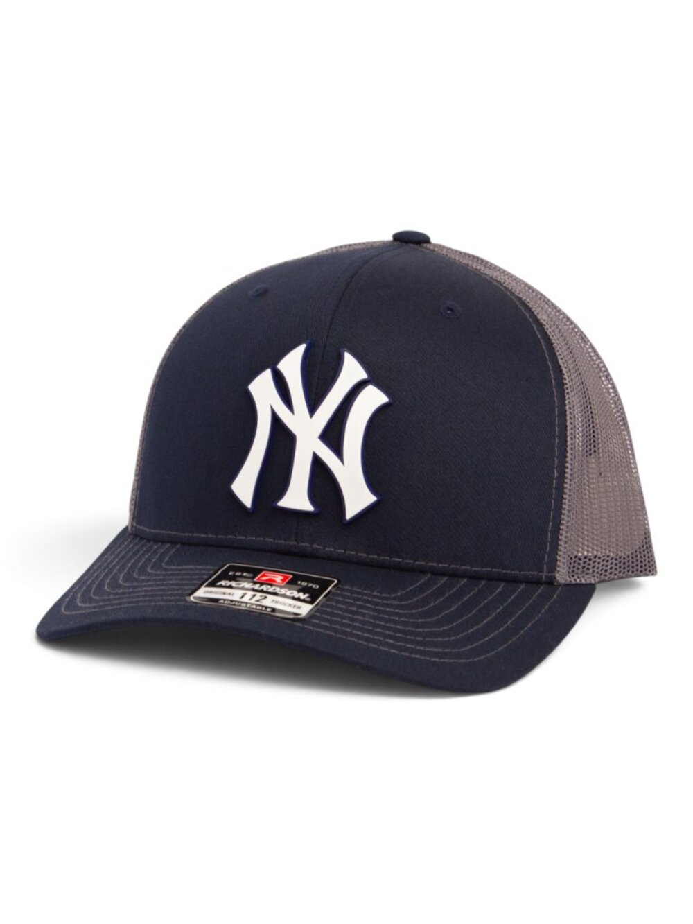 New York Yankees NY White 3D Snapback Trucker Hat- Navy/ Charcoal